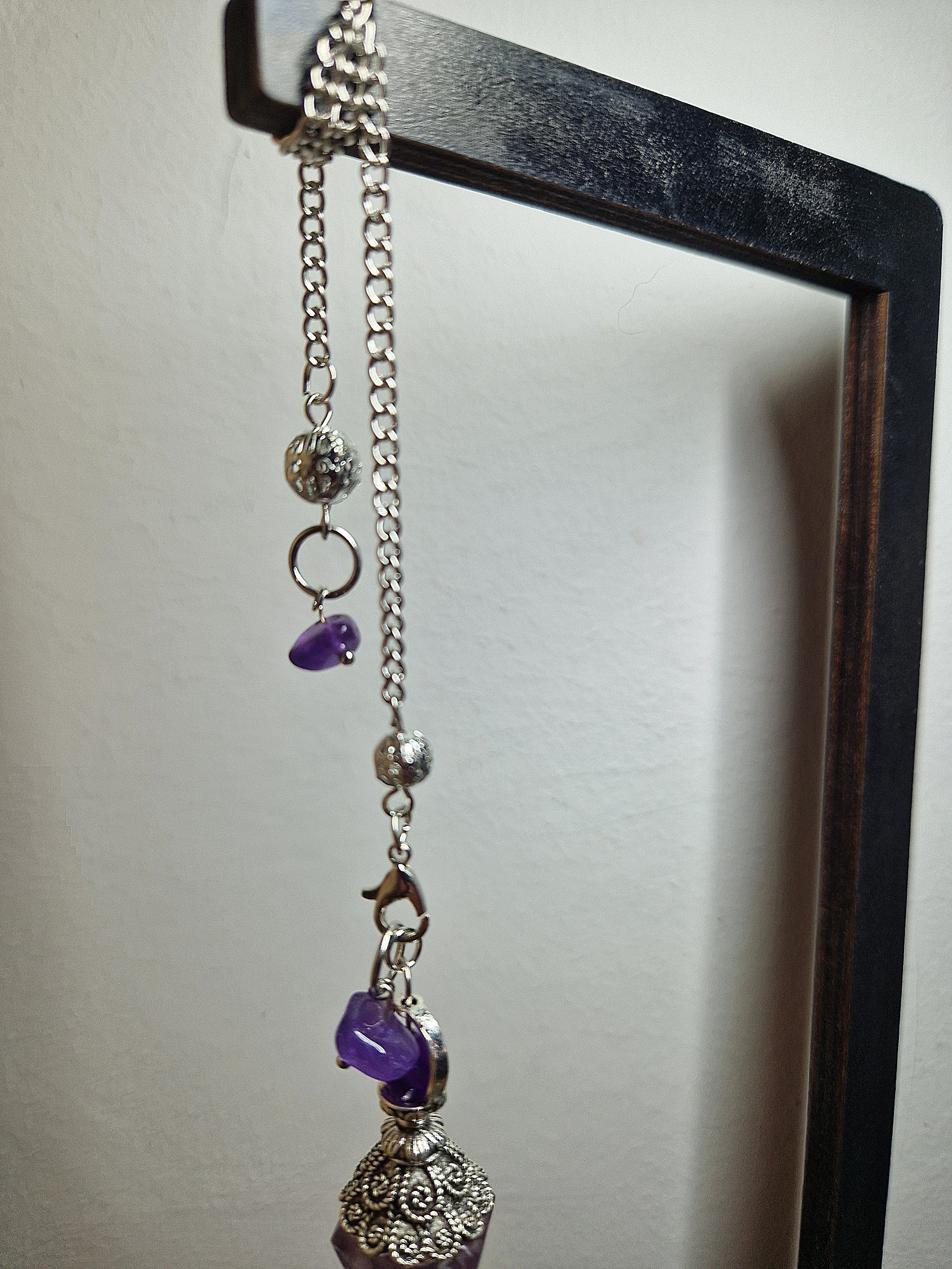 Orgonit Pendel mit Amethyst & Kupferspirale