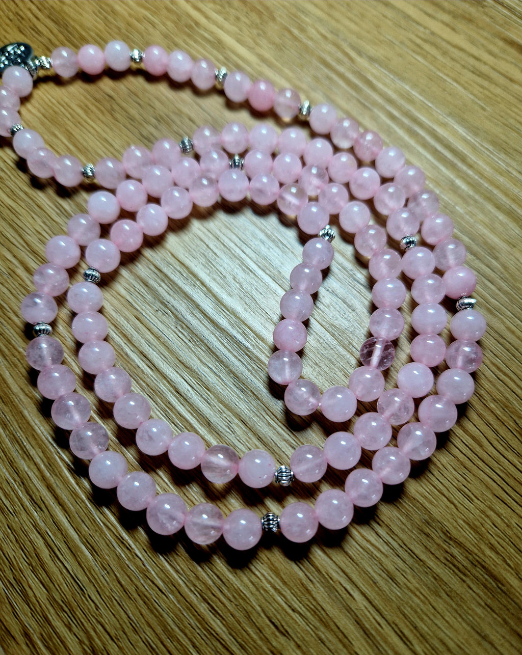💗 Rosenquarz Halskette mit Lotus-Anhänger – handgefertigtes Unikat 💗