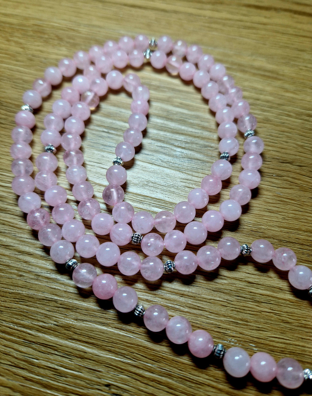 💗 Rosenquarz Halskette mit Lotus-Anhänger – handgefertigtes Unikat 💗