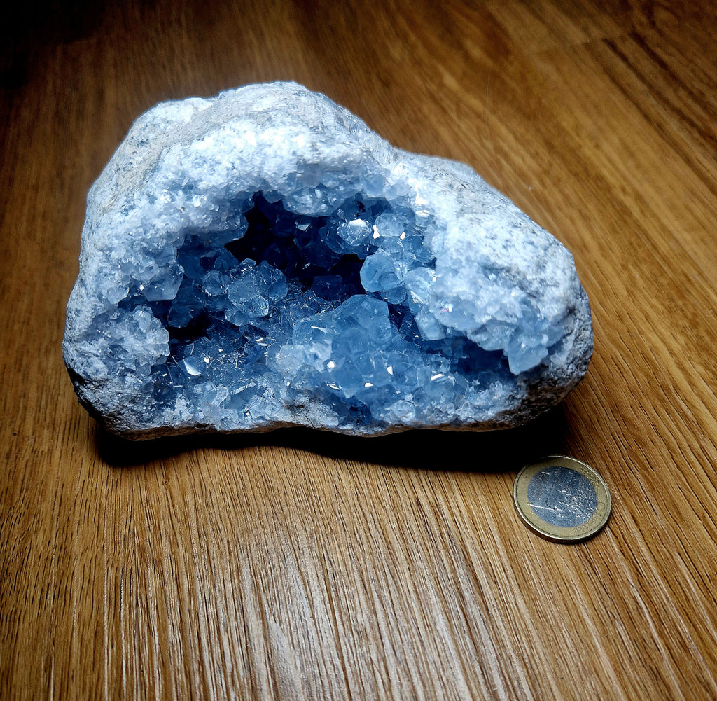 💎 Coelestin Druse – 1,405 kg Himmelblaue Kristallhöhle Einzelstück