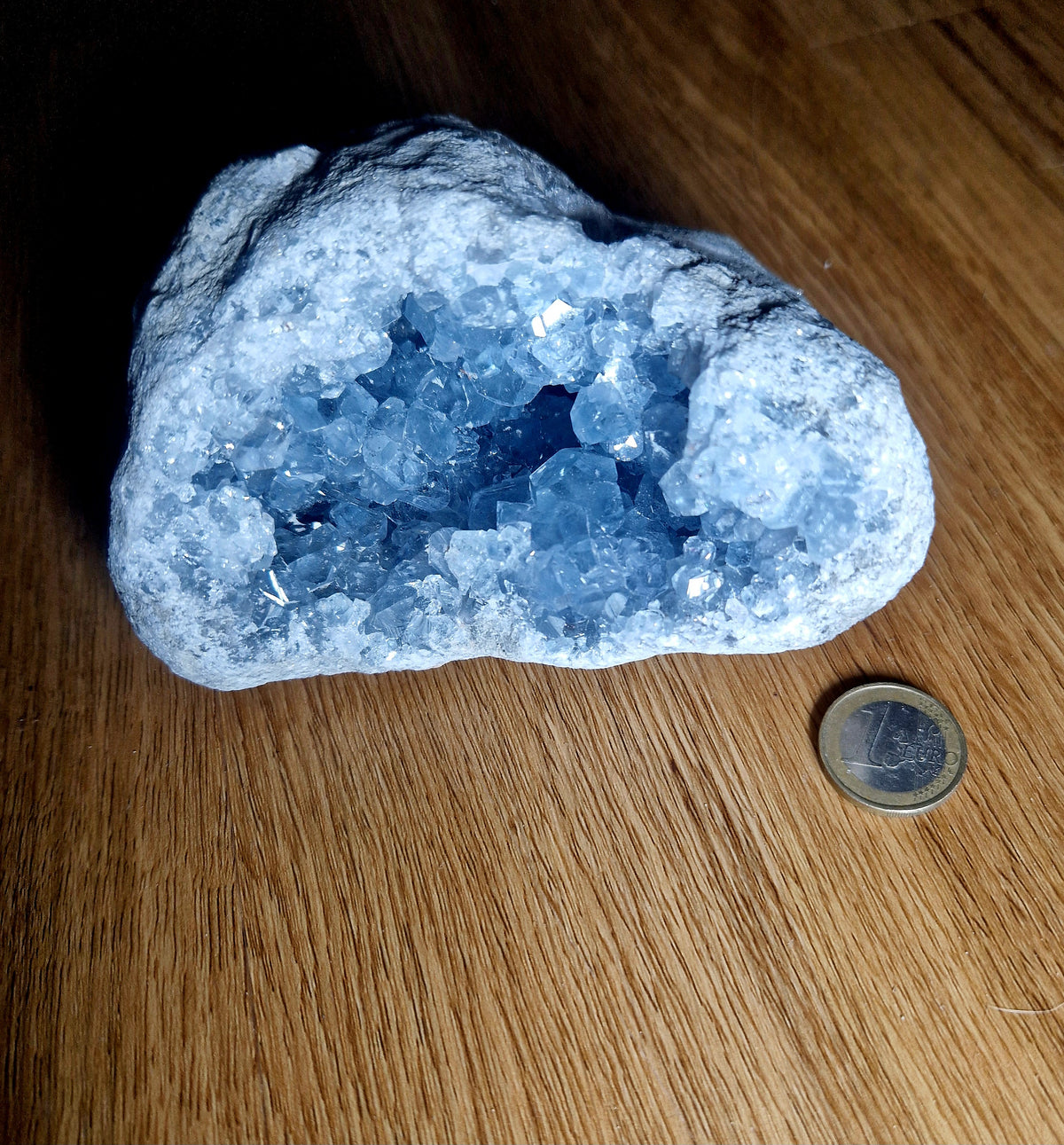 💎 Coelestin Druse – 1,405 kg Himmelblaue Kristallhöhle Einzelstück