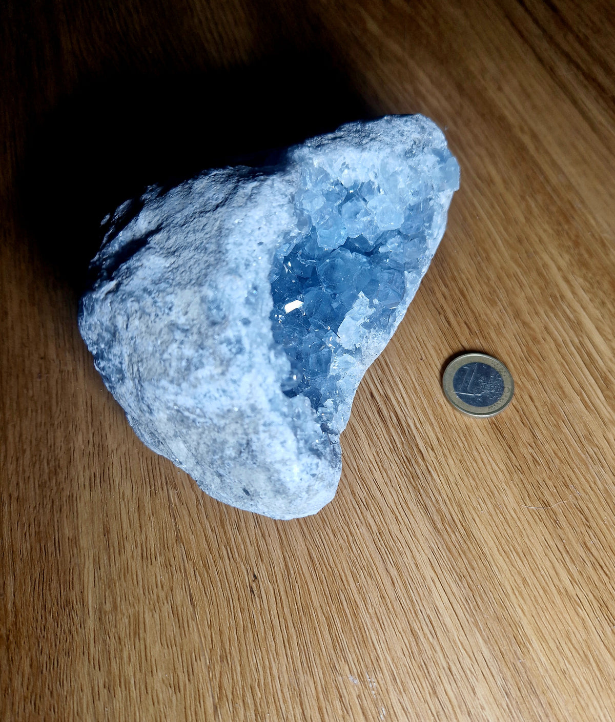 💎 Coelestin Druse – 1,405 kg Himmelblaue Kristallhöhle Einzelstück