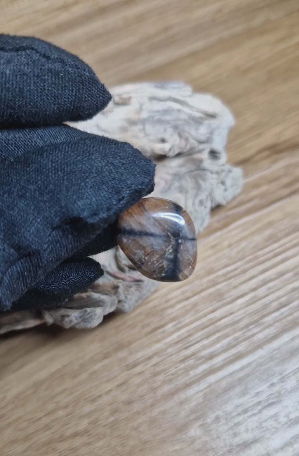 Chiastolith – Kreuzstein Anhänger mit 925 Silberöse A-Qualität