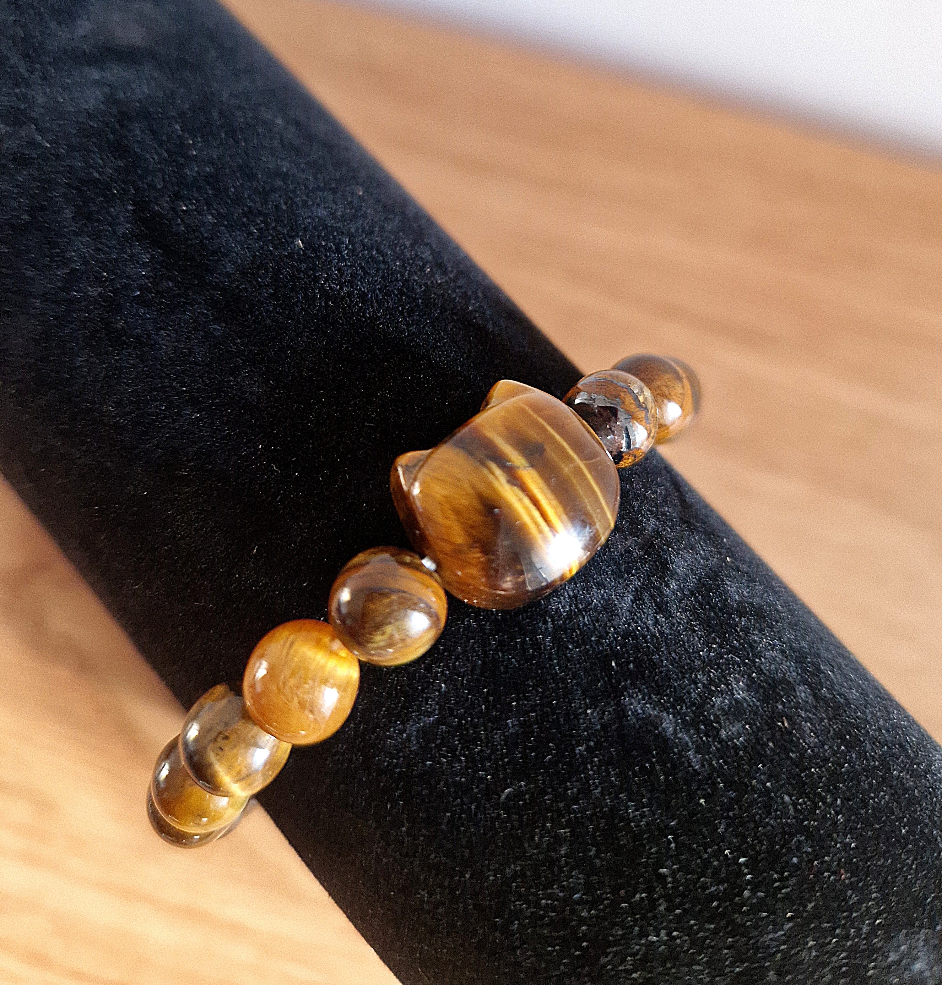 Tigerauge Katzen-Armband 8 mm