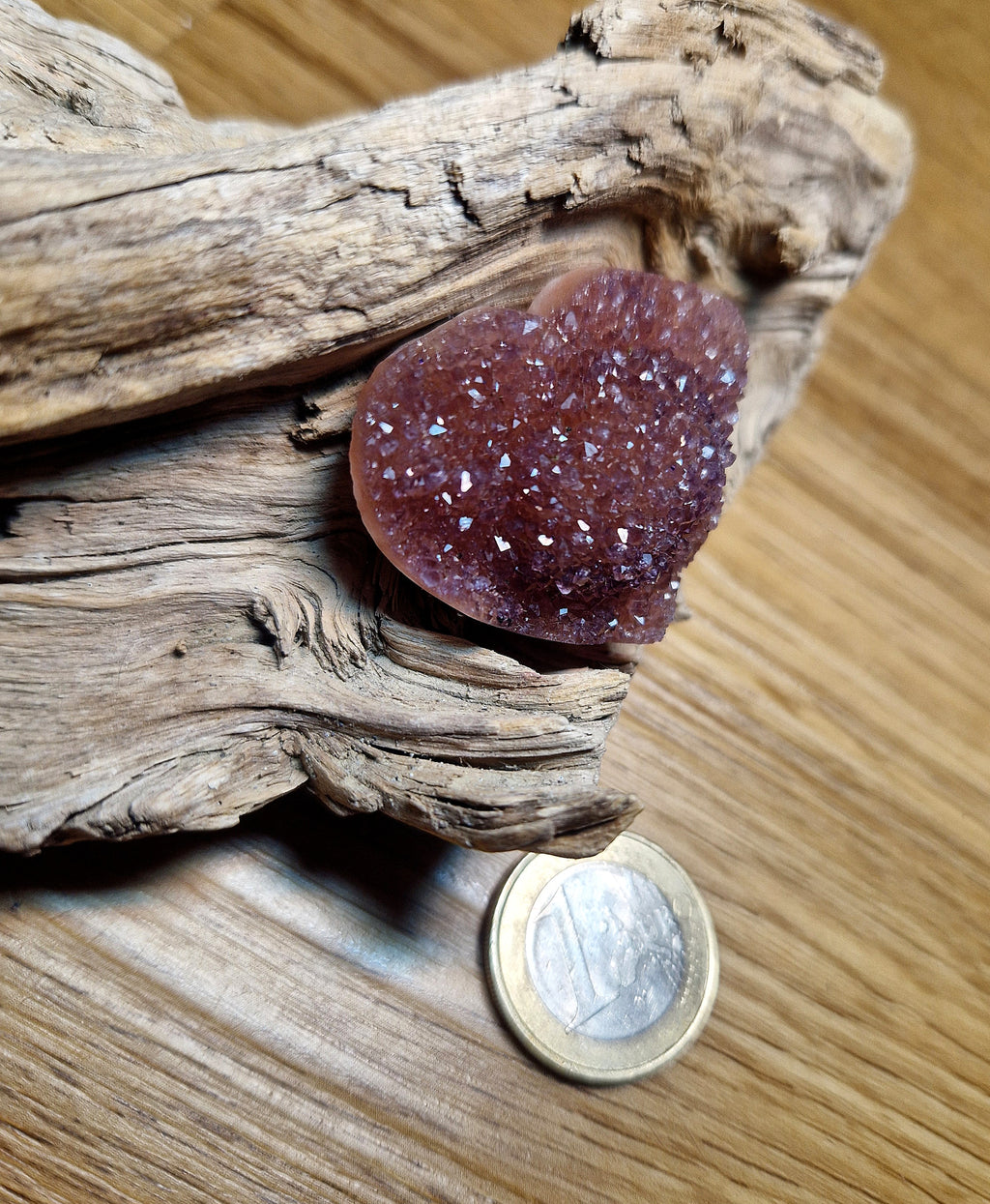 💜 Regenbogen-Amethyst Drusenherz – funkelndes Naturunikat