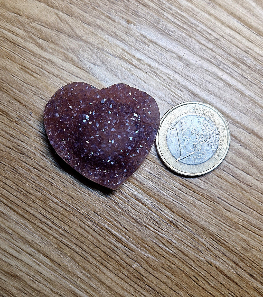 💜 Regenbogen-Amethyst Drusenherz – funkelndes Naturunikat