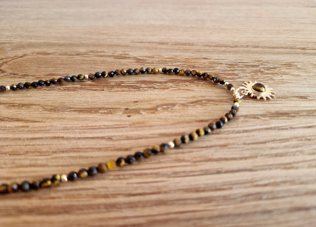 Tigerauge Sonnen-Kette – Facettierter Edelsteinschmuck