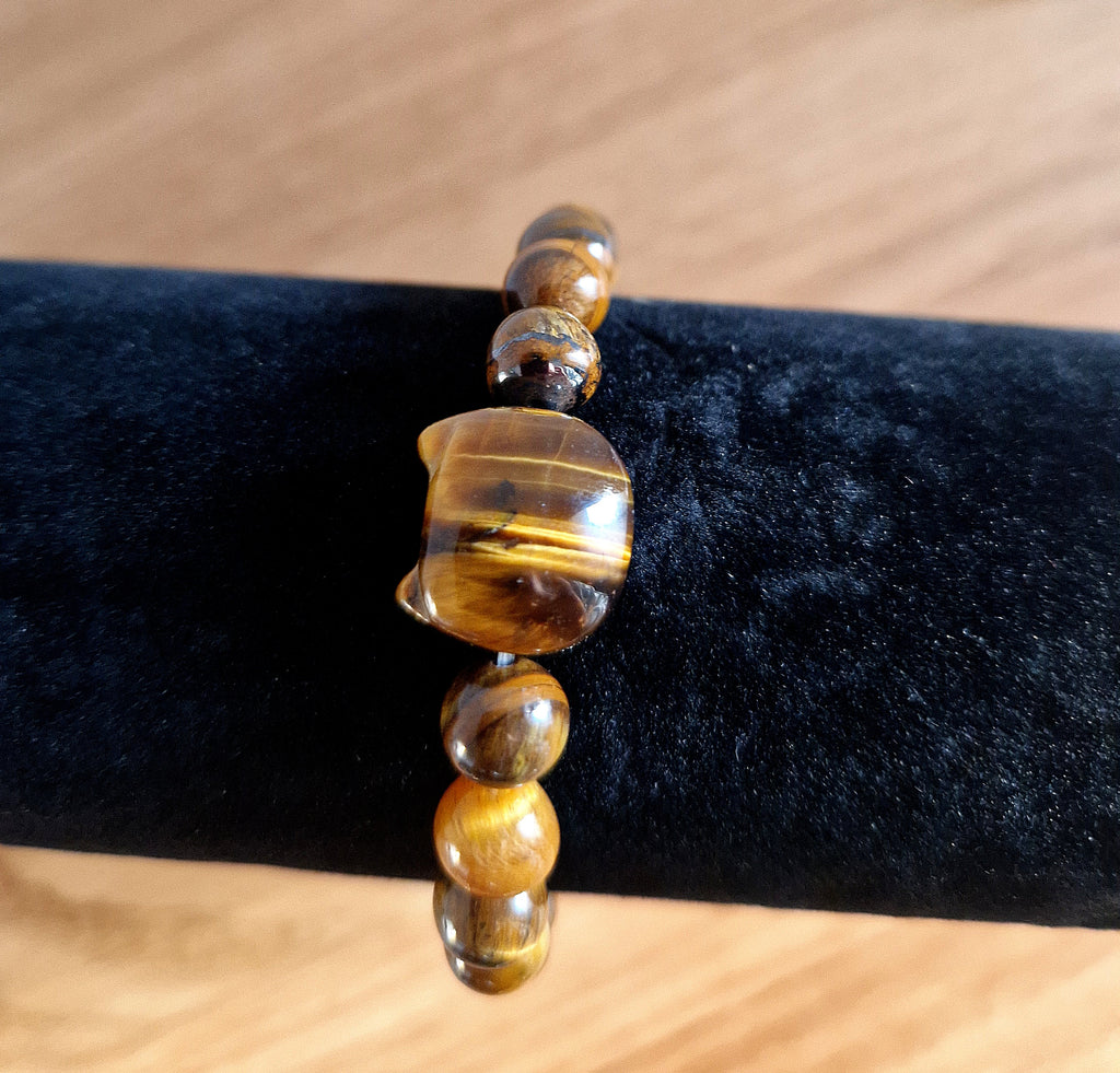 Tigerauge Katzen-Armband 8 mm