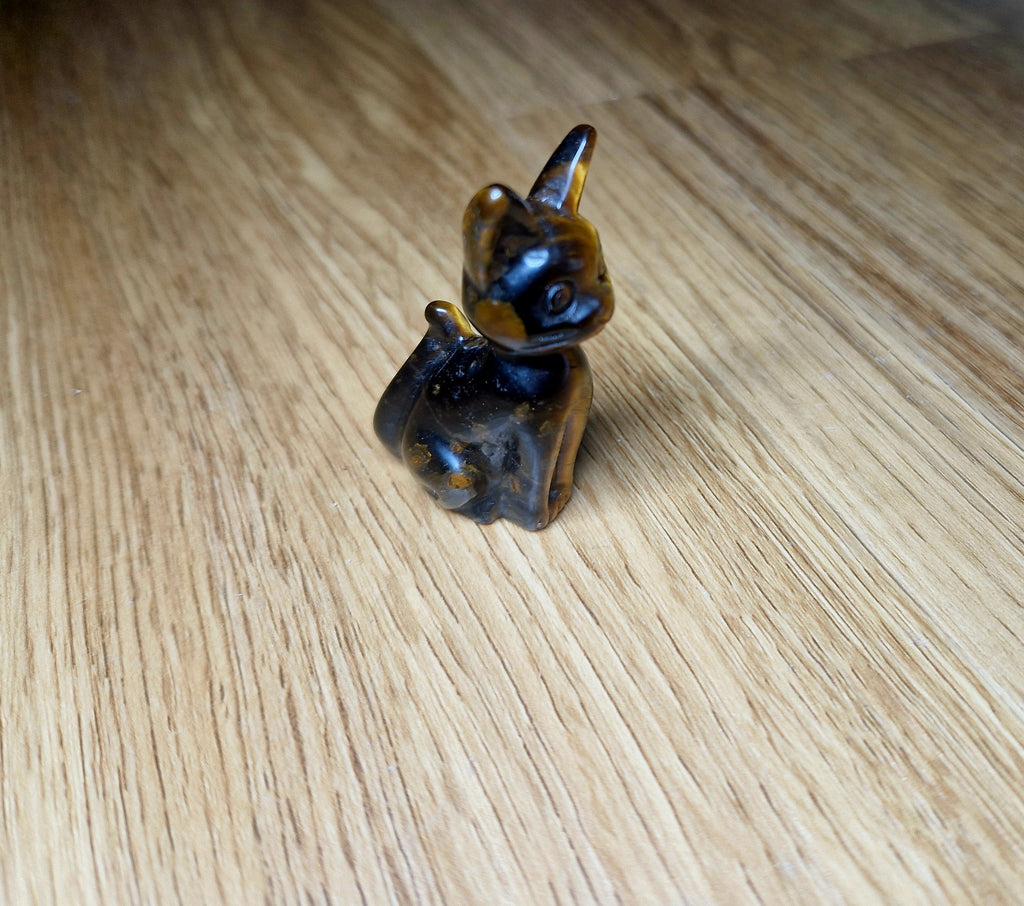 🐈 Tigerauge Katze – Edelsteinfigur ca. 5 cm