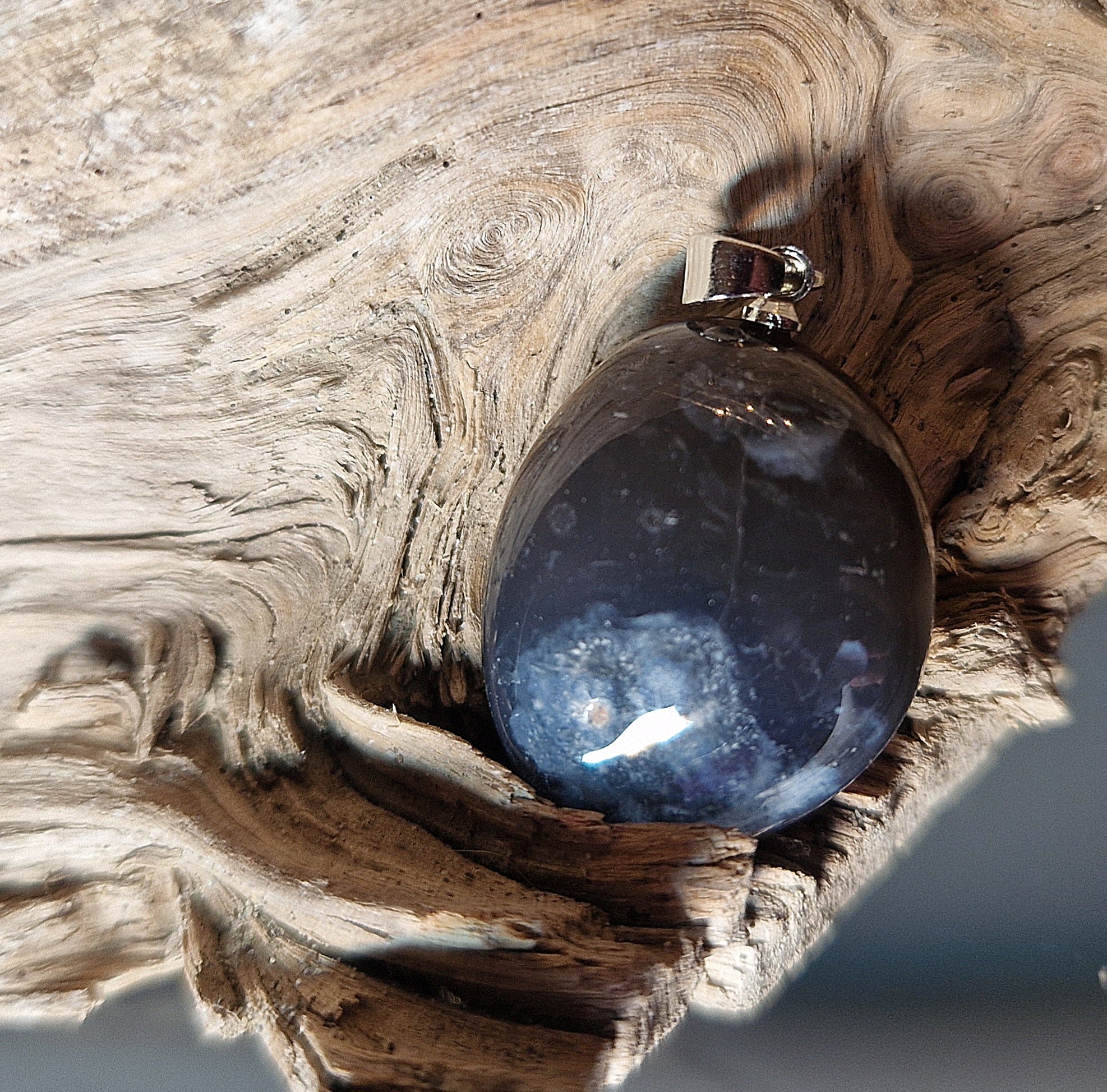 Achat Trommelstein Anhänger – ca. 2cm 925 Silberöse Harmonie & Ruhe A-Qualität