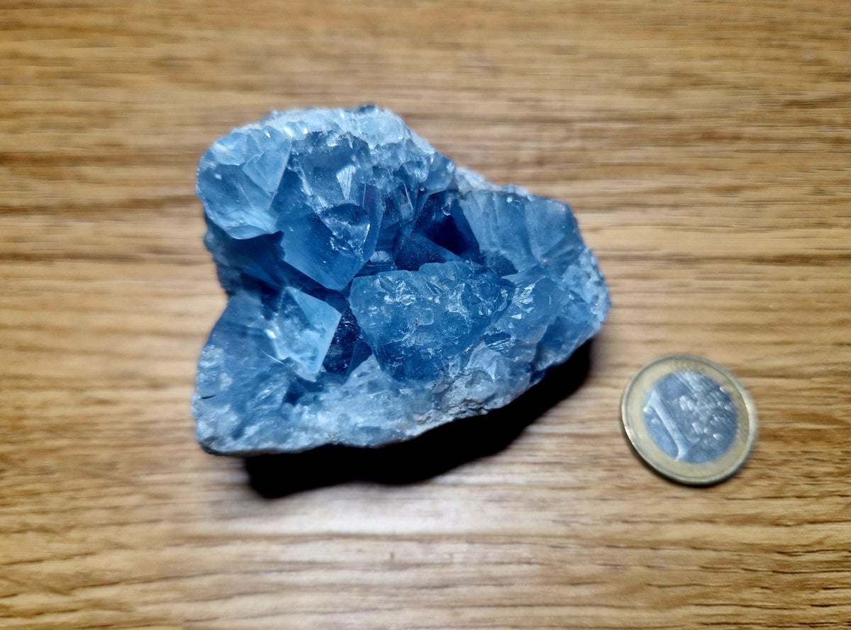 💎 Coelestin Naturstufe – ca. 209g himmelblaue Kristalle