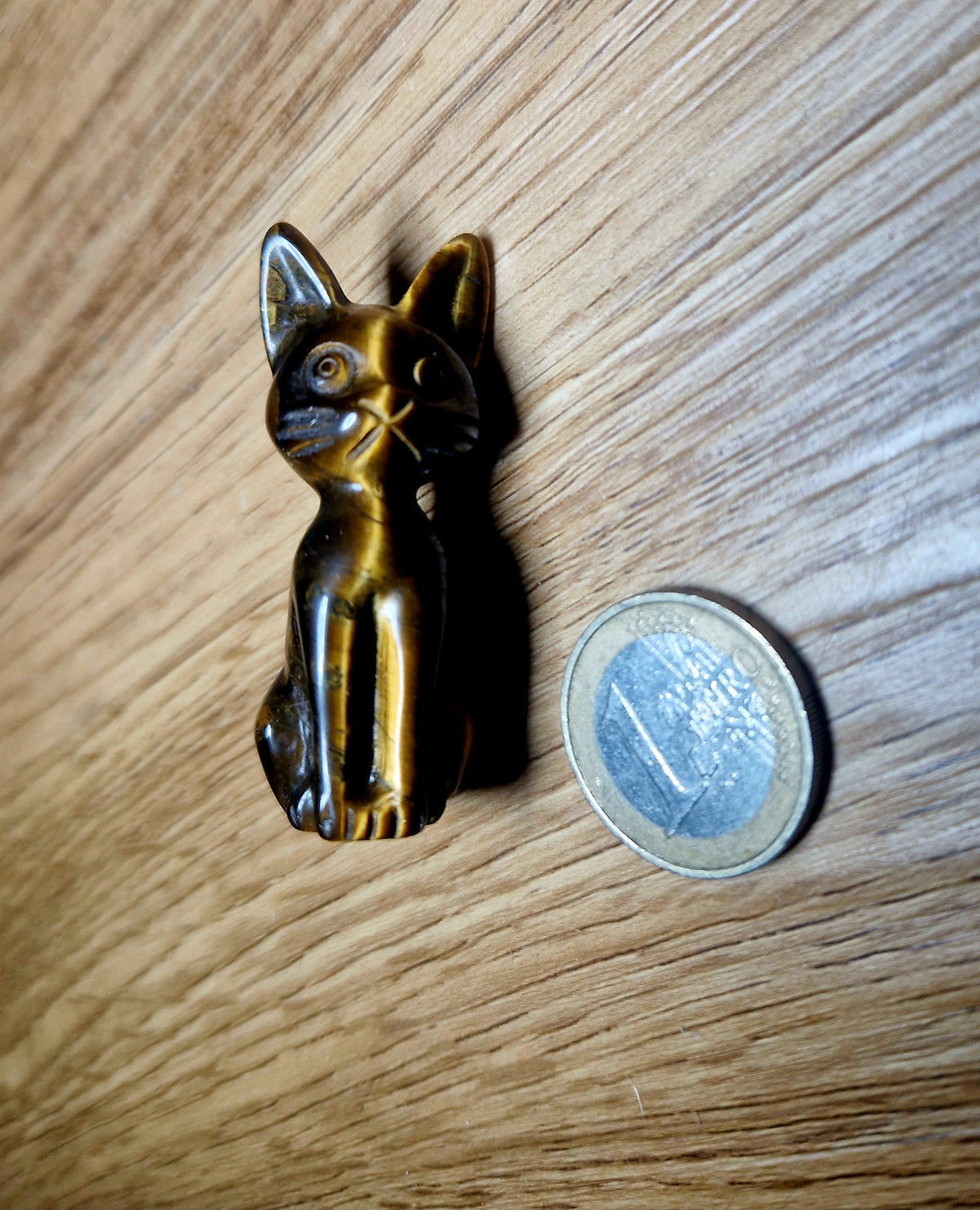 🐈 Tigerauge Katze – Edelsteinfigur ca. 5 cm