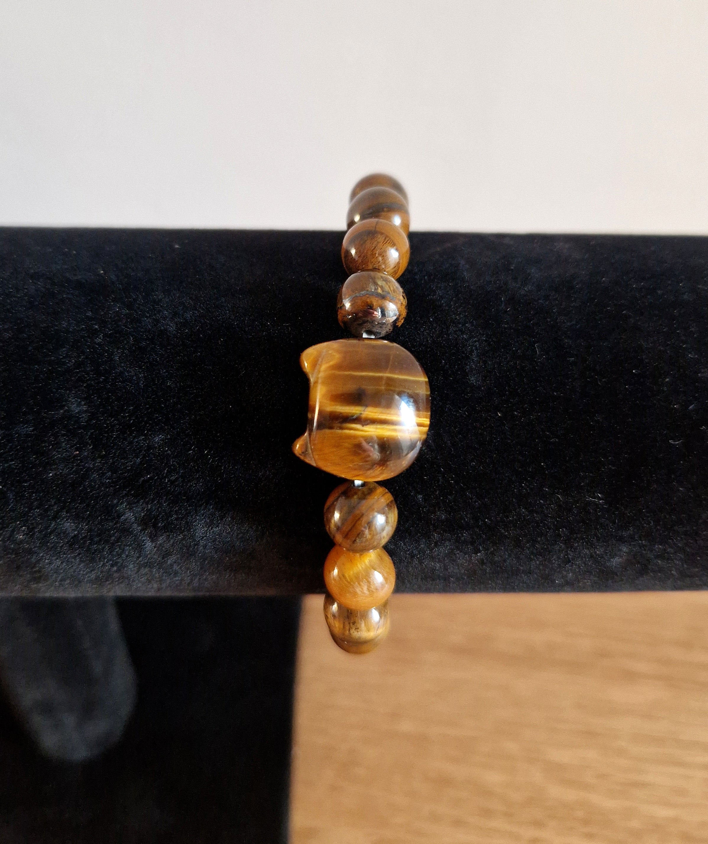 Tigerauge Katzen-Armband 8 mm
