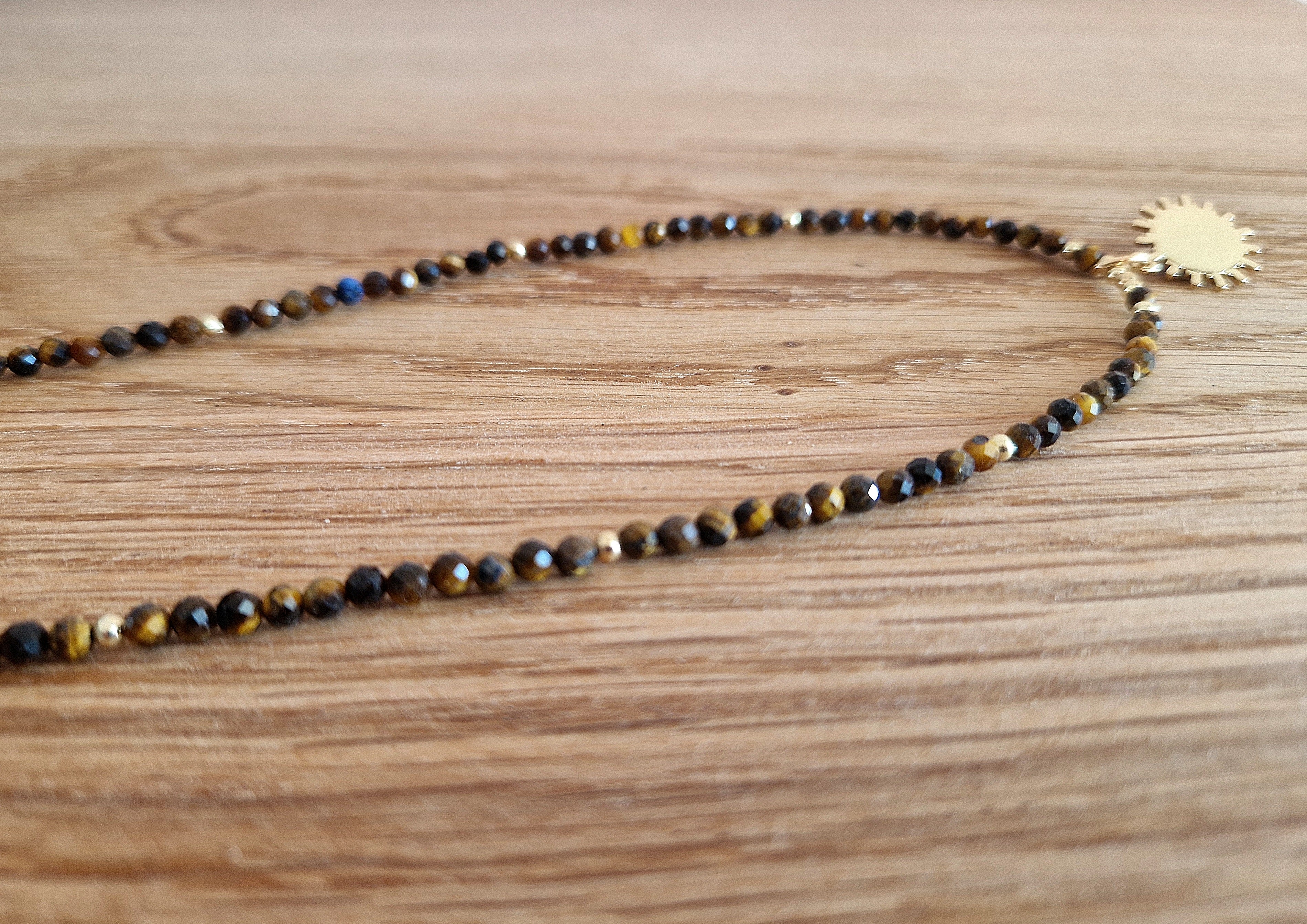 Tigerauge Sonnen-Kette – Facettierter Edelsteinschmuck