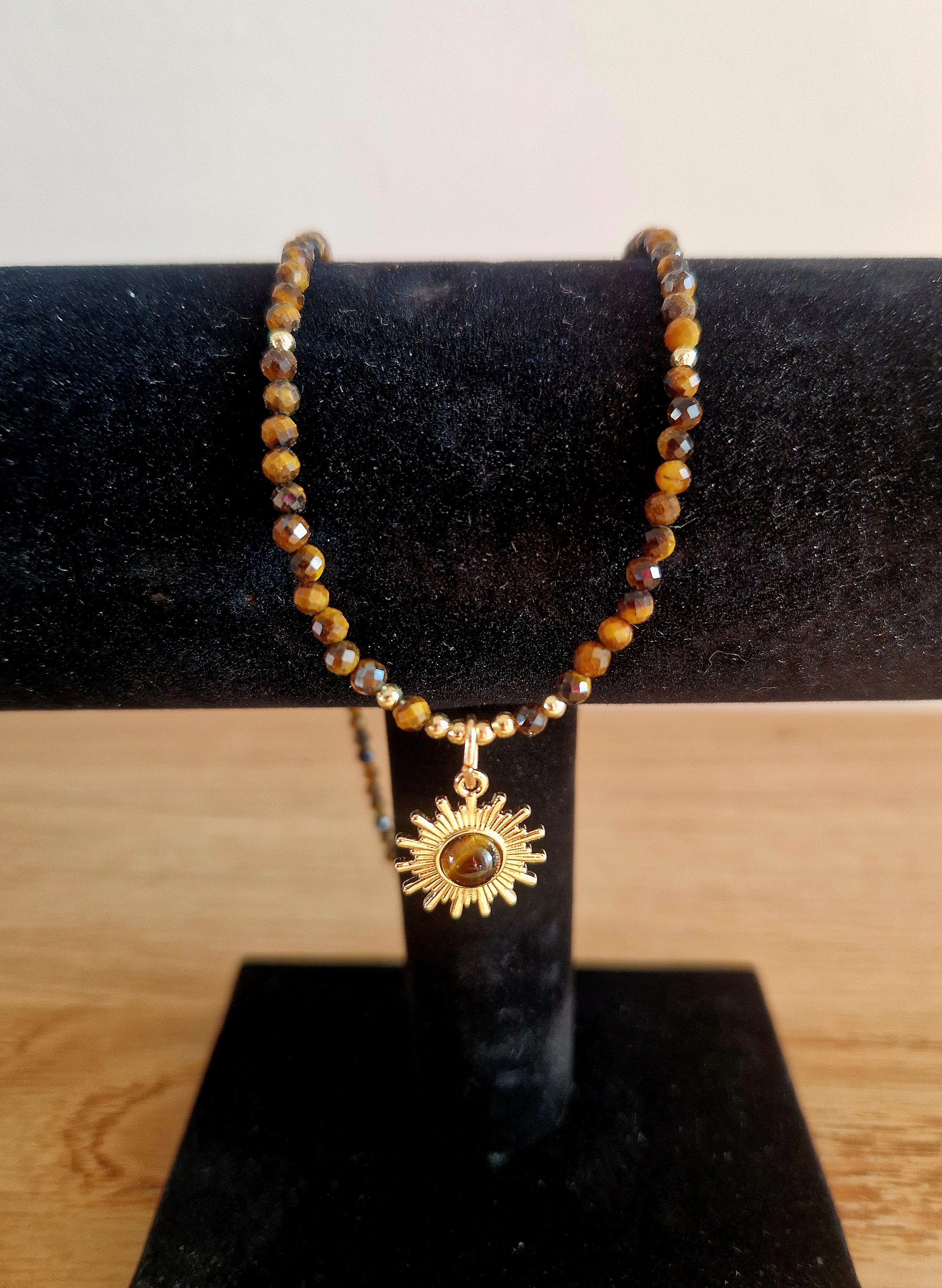 Tigerauge Sonnen-Kette – Facettierter Edelsteinschmuck