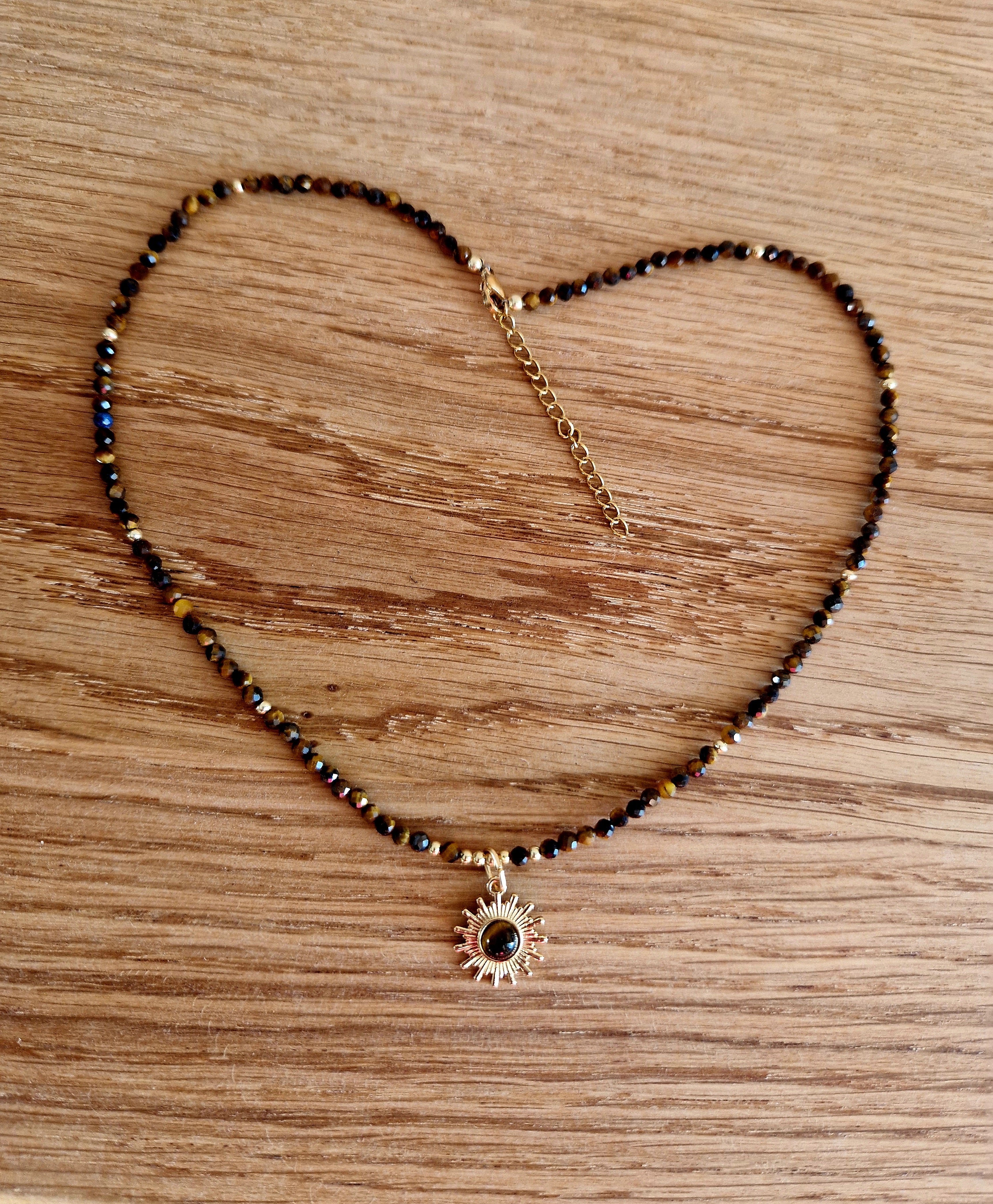 Tigerauge Sonnen-Kette – Facettierter Edelsteinschmuck