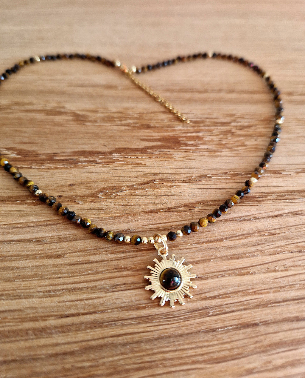 Tigerauge Sonnen-Kette – Facettierter Edelsteinschmuck