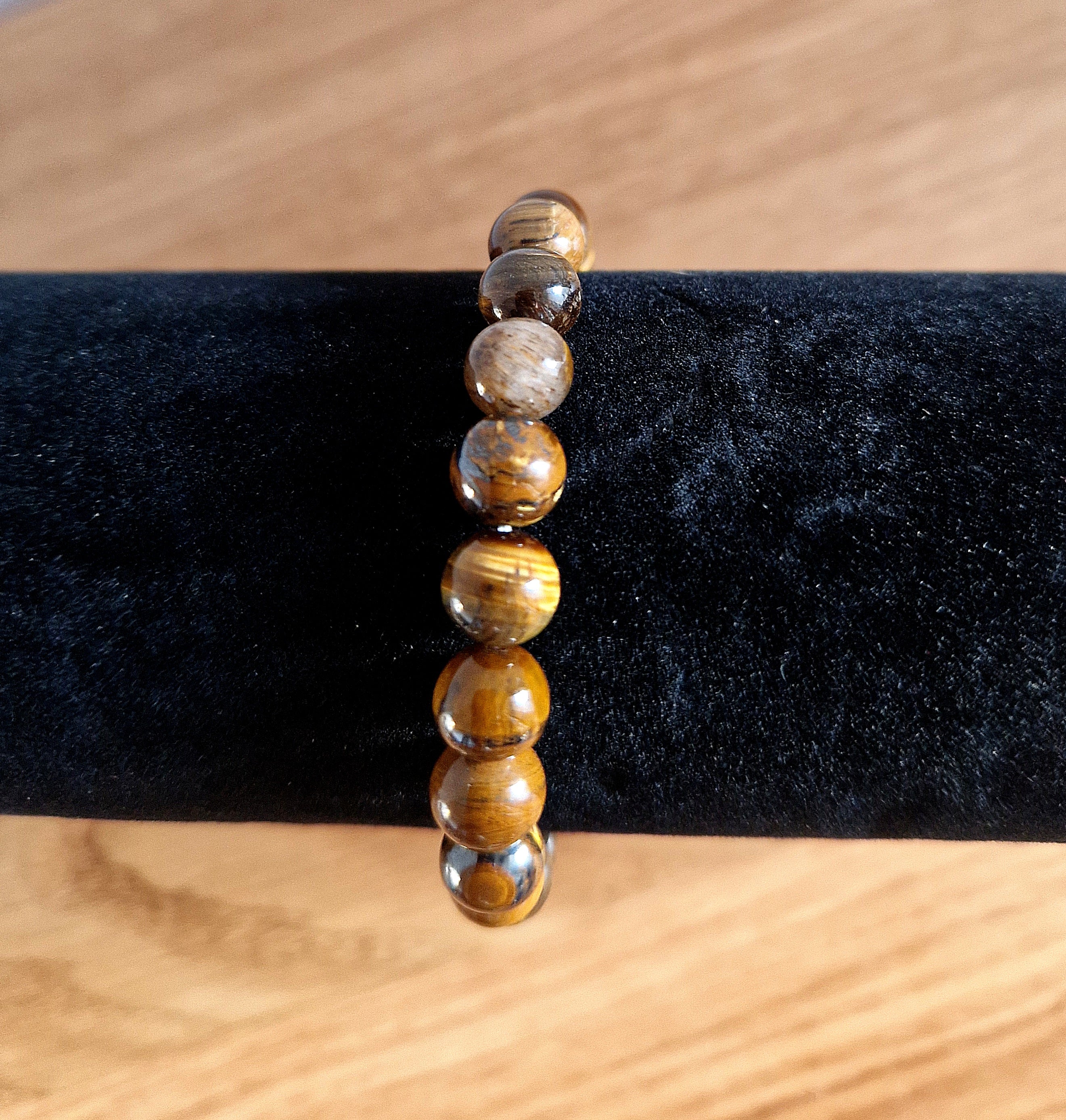 Tigerauge Katzen-Armband 8 mm