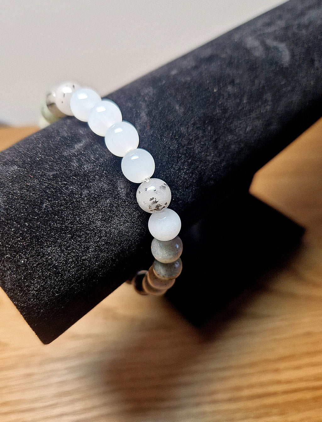 Mondlicht Armband – Turmalinquarz, Bergkristall, Labradorit & Mondstein