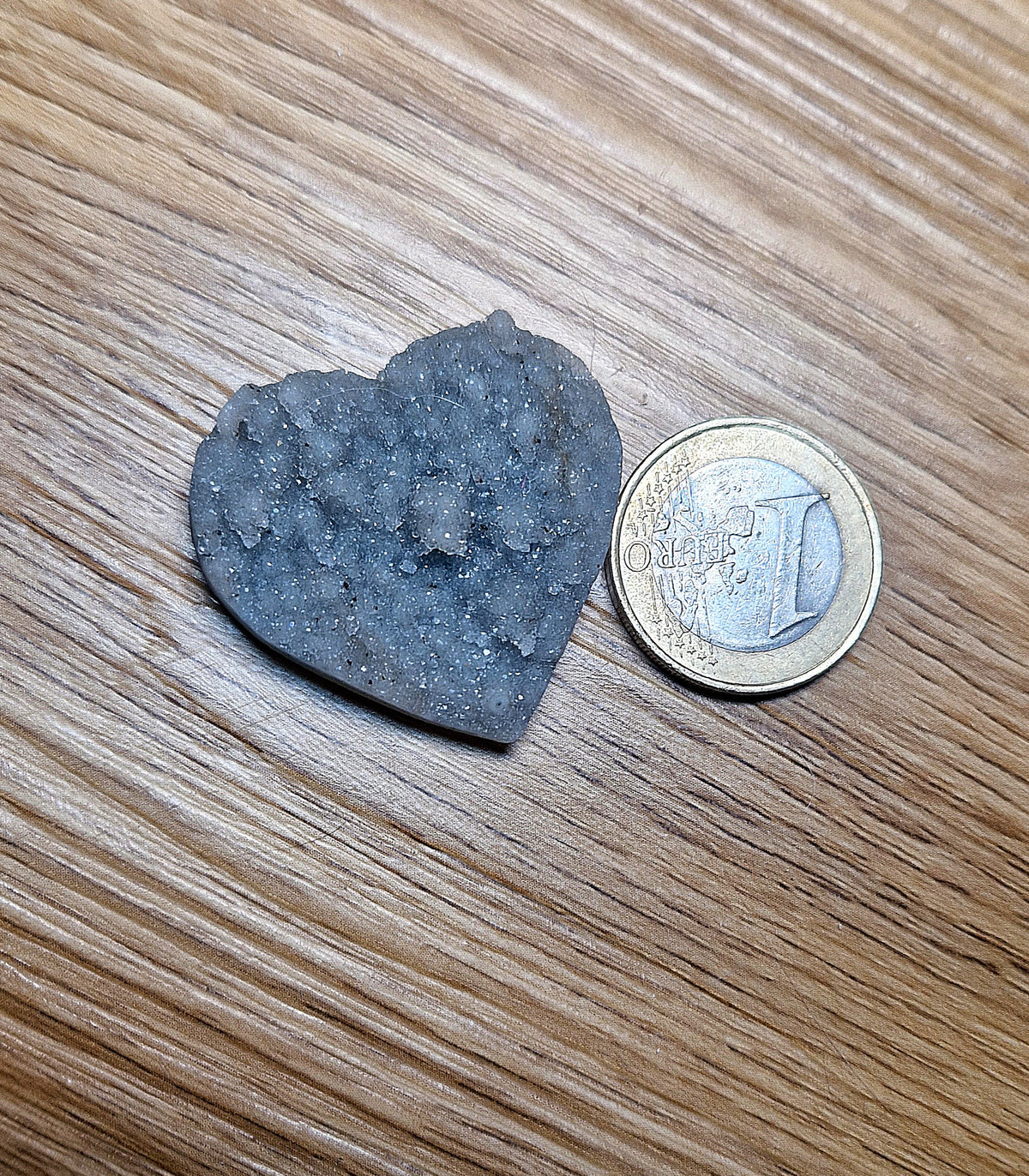 🩶 Regenbogen-Amethyst Drusenherz aus Uruguay – Grau Unikat